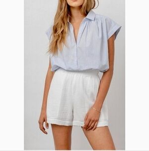 Rails Leighton White Cotton Gauze High Rise Elastic Waist Shorts Size Small